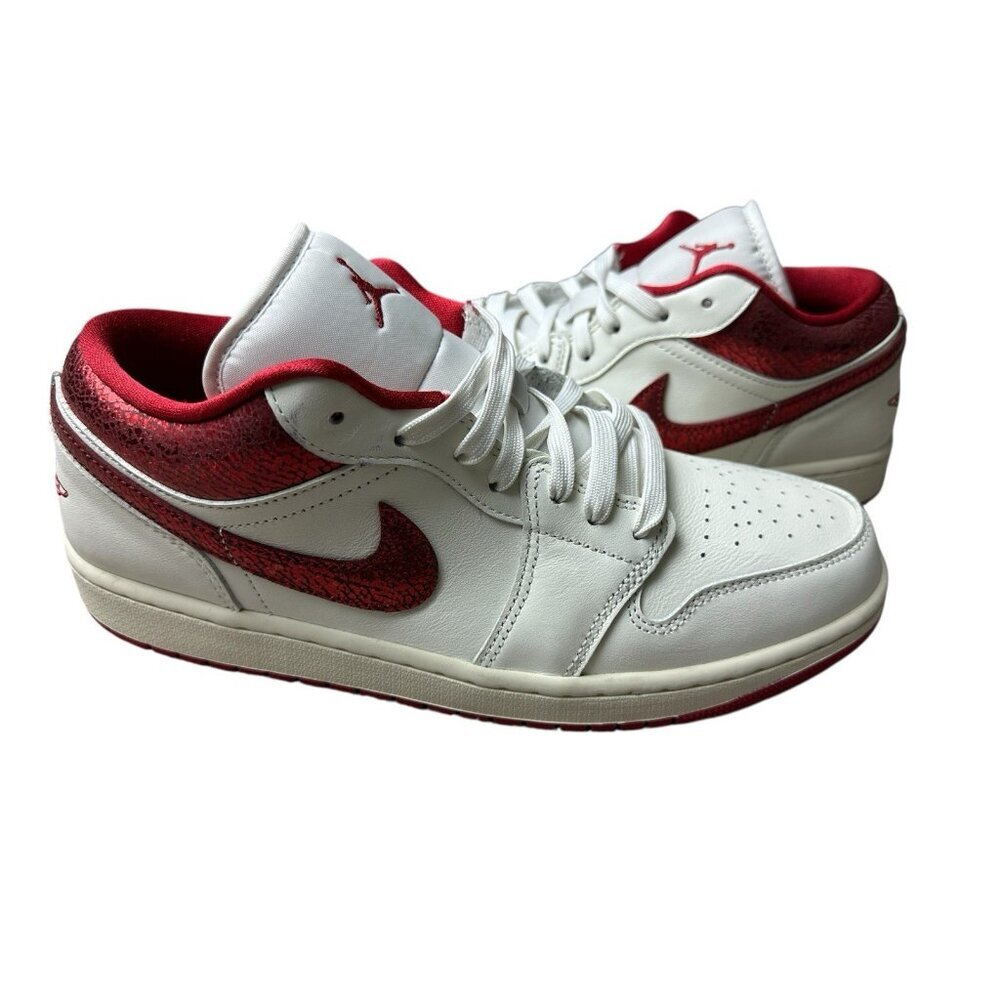 Nike Air Jordan 1 Low SE "Cracked Ruby" Sail Red Womens Shoe Size 12 HJ9338-106